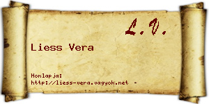 Liess Vera névjegykártya